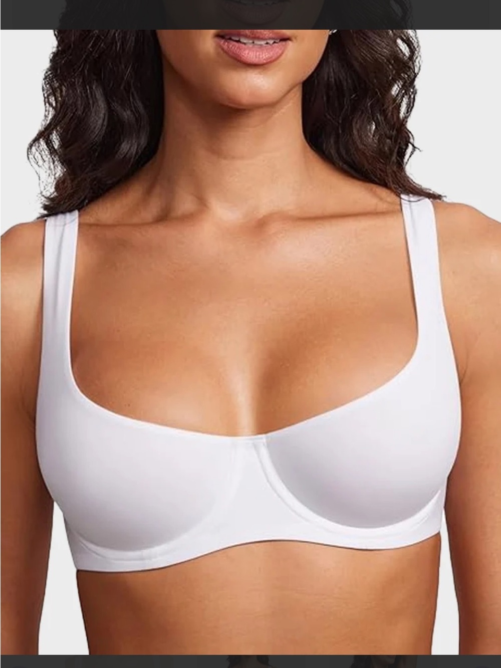 she curve bra Underwire Support Seamless Unlined Balconette Bra 38B White